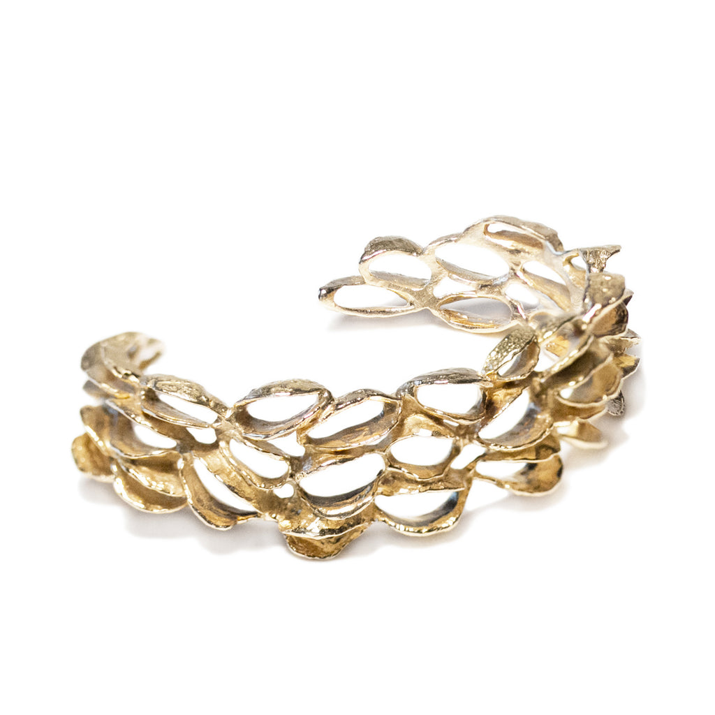 Small Banksia Cuff Bracelet - Gold | Kirsten Muenster Jewelry
