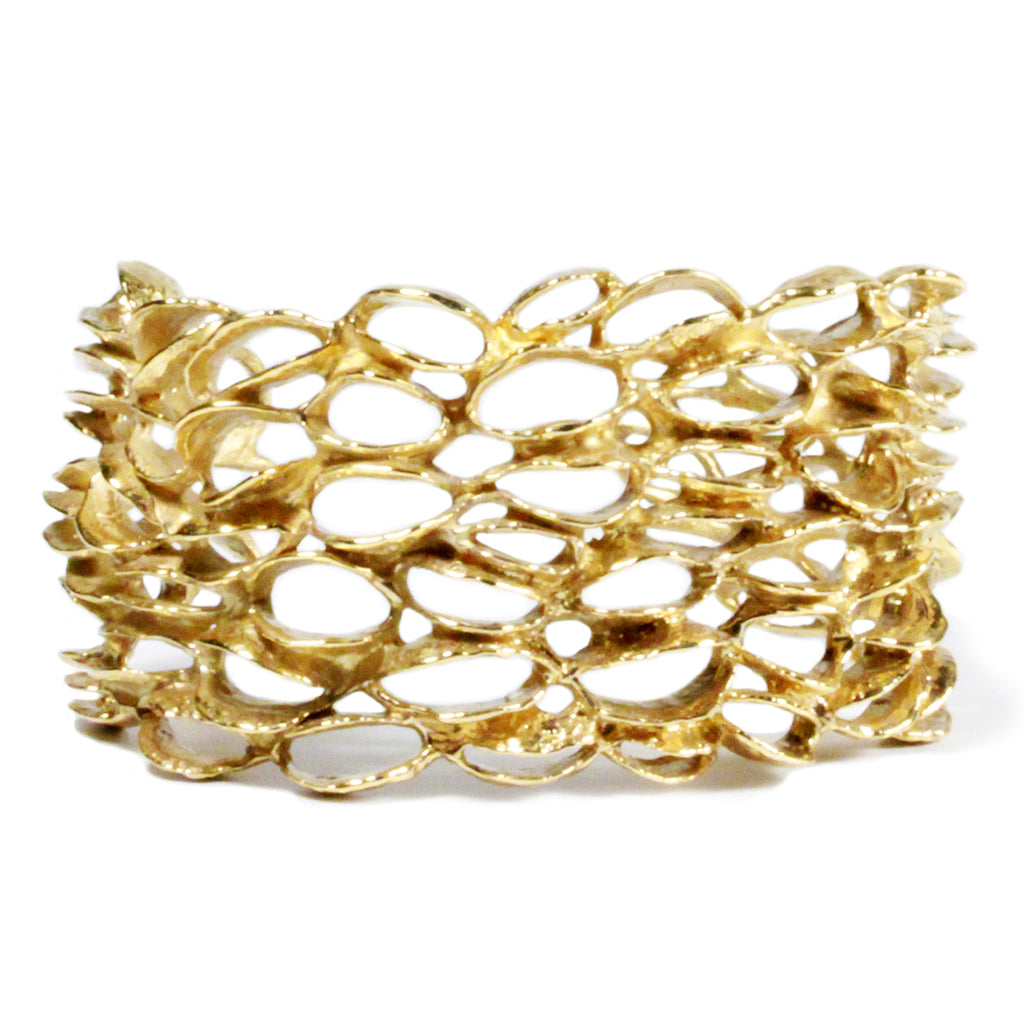 Xlarge Banksia Cuff Bracelet - Yellow Bronze | Kirsten Muenster Jewelry