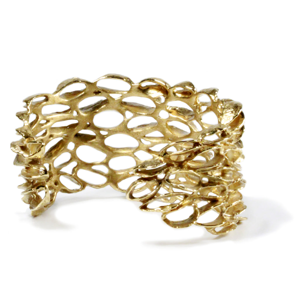 Xlarge Banksia Cuff Bracelet - Yellow Bronze | Kirsten Muenster Jewelry