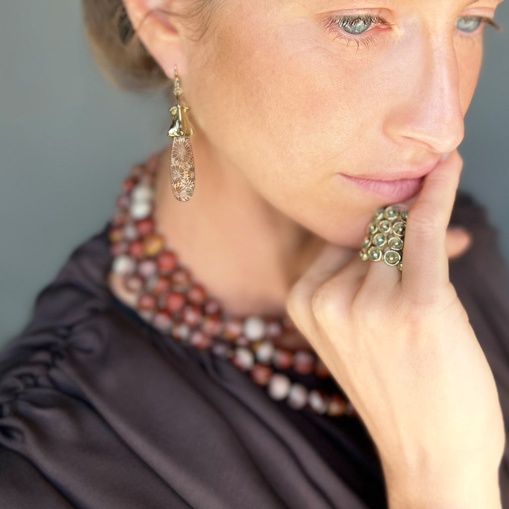 Fossil Coral Earrings II | Kirsten Muenster Jewelry