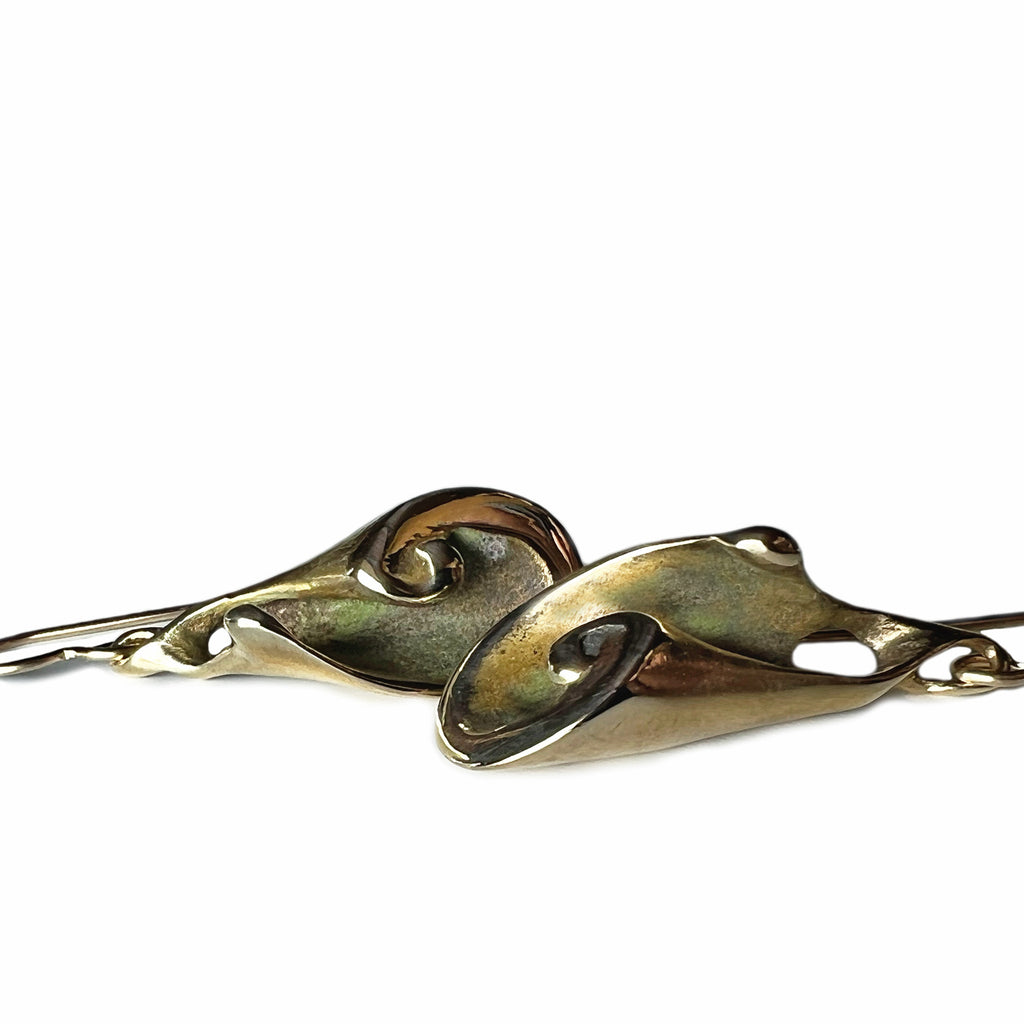 Slide Earrings - Yellow Bronze | Kirsten Muenster Jewelry