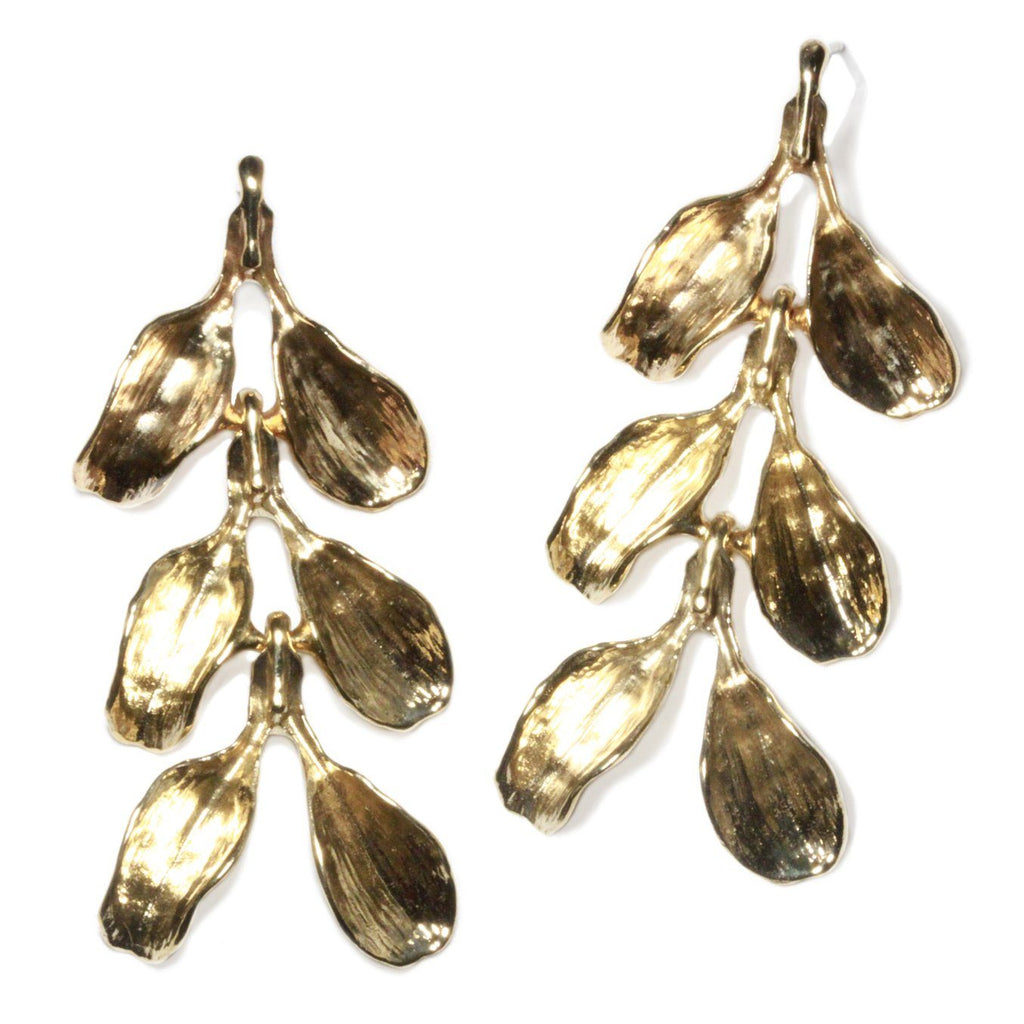 Dyad Three Tier Earrings - Yellow Bronze | Kirsten Muenster Jewelry