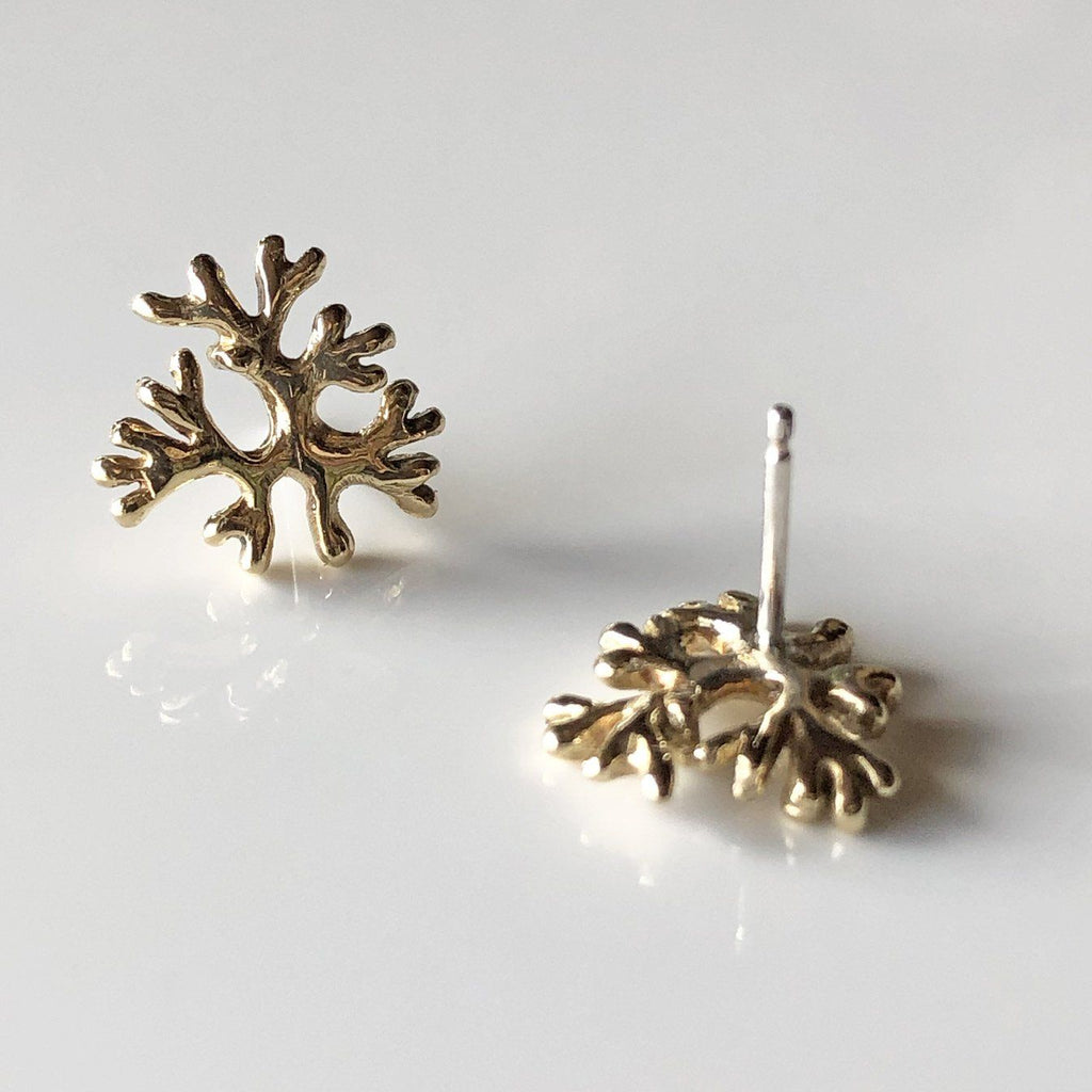 Fan Earrings - Yellow Bronze | Kirsten Muenster Jewelry