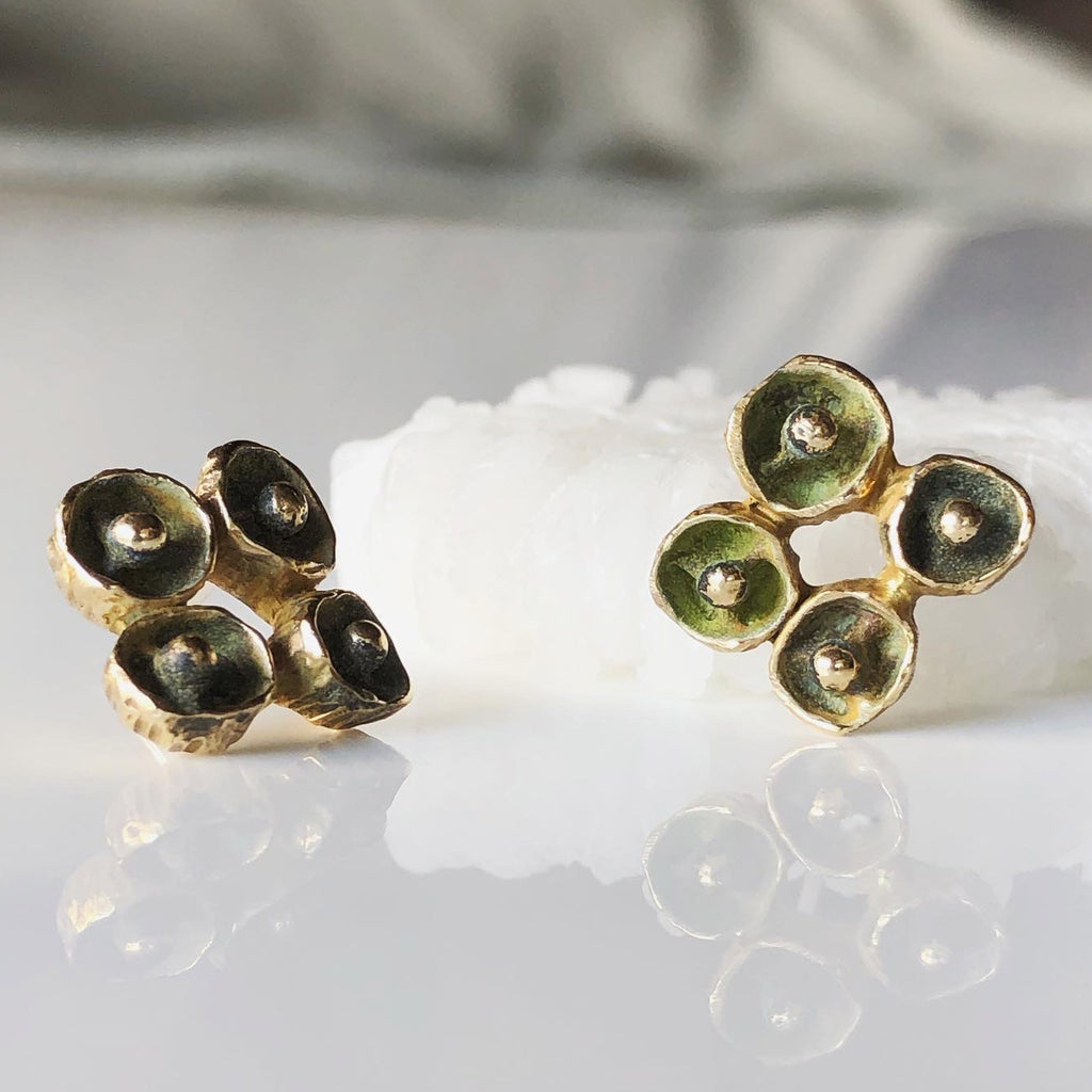 Small Mosaic Earrings - Yellow Bronze | Kirsten Muenster Jewelry