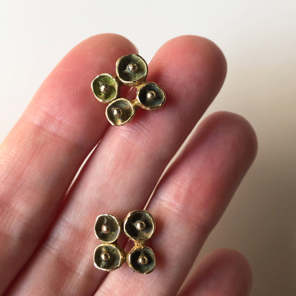Small Mosaic Earrings - Yellow Bronze | Kirsten Muenster Jewelry
