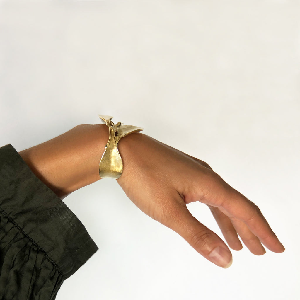 Leaves Cuff Bracelet - Yellow Bronze | Kirsten Muenster Jewelry