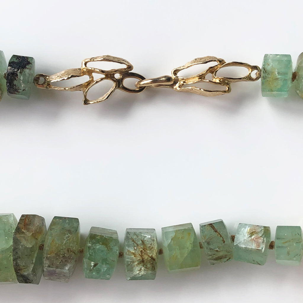 Beryl Emerald Chrysalis Bead Necklace - Gold | Kirsten Muenster Jewelry