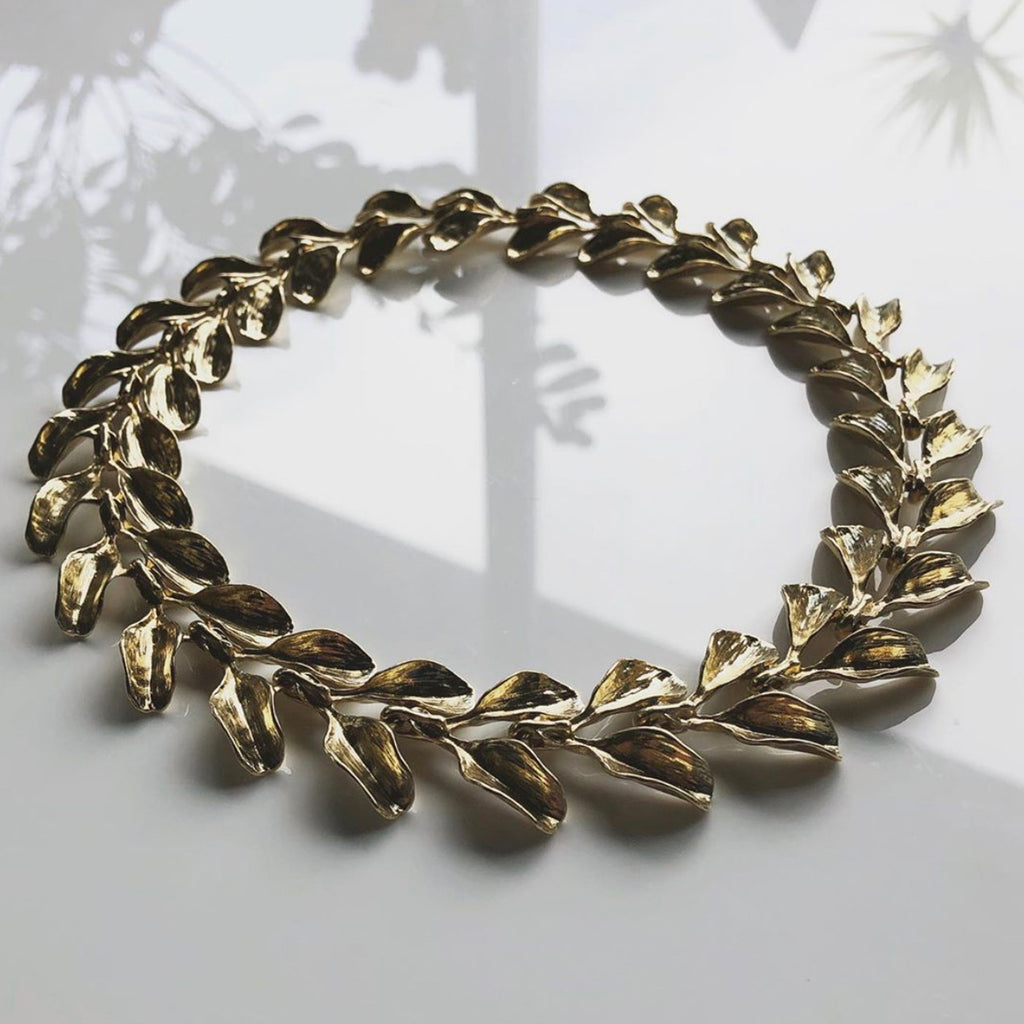 Dyad Link Necklace - Yellow Bronze | Kirsten Muenster Jewelry