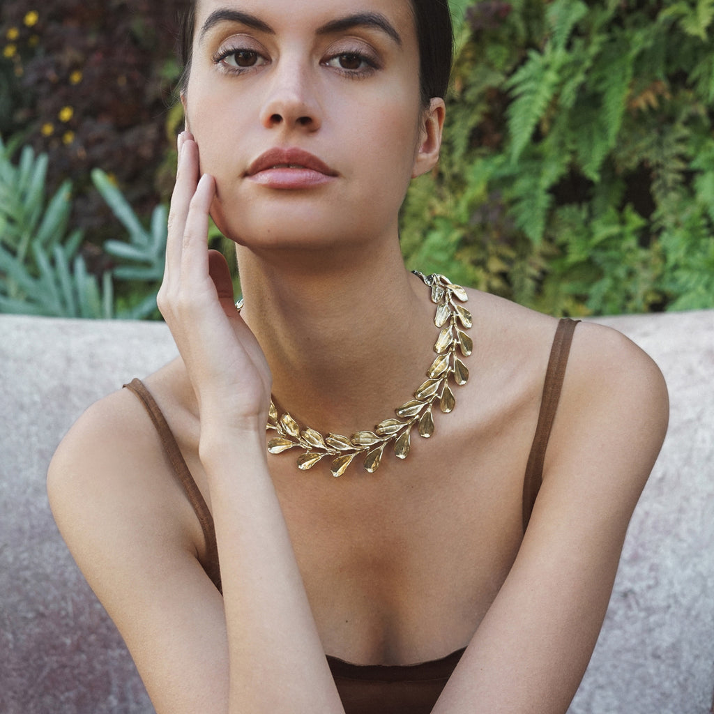 Dyad Link Necklace - Yellow Bronze | Kirsten Muenster Jewelry