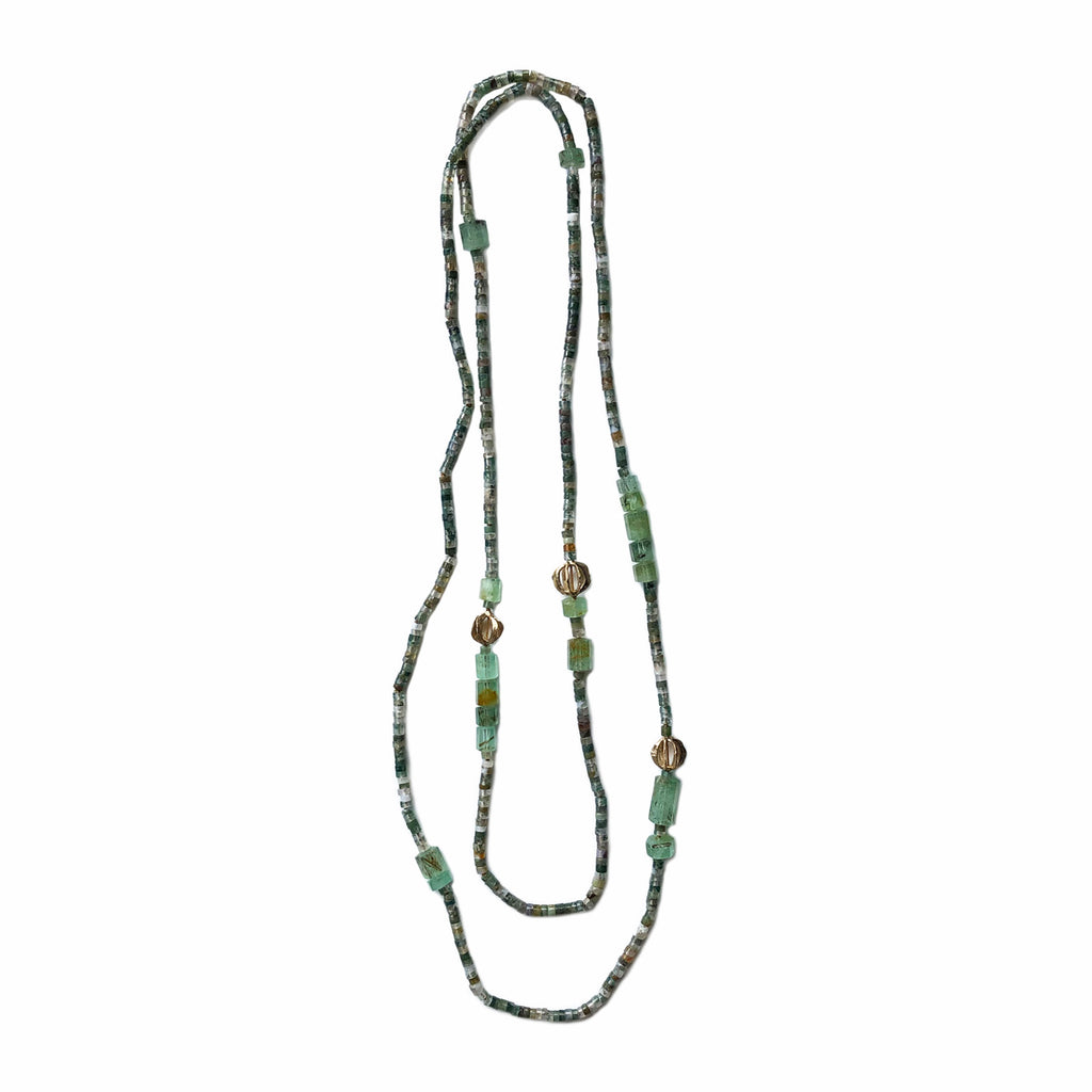 Moss Agate & Beryl Emerald Necklace | Kirsten Muenster Jewelry