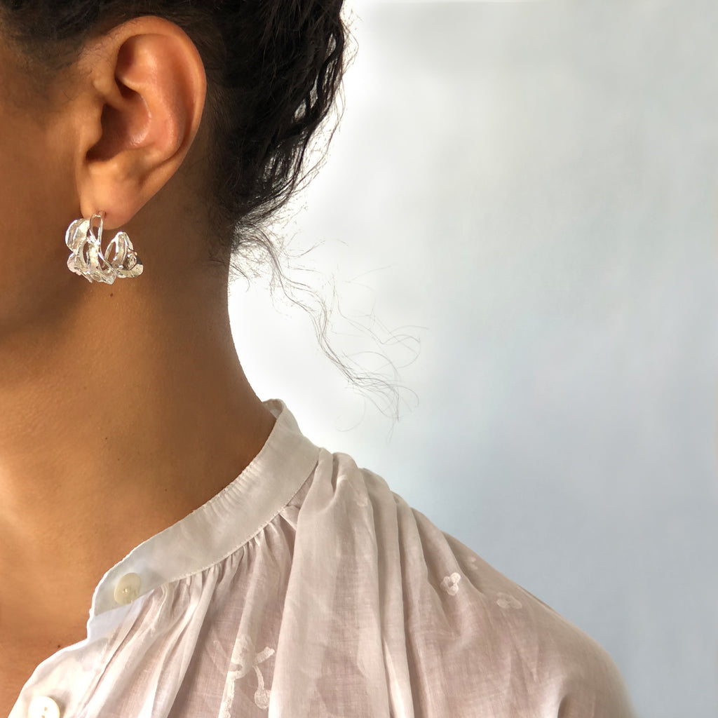 Banksia Hoop Earrings - Silver | Kirsten Muenster Jewelry