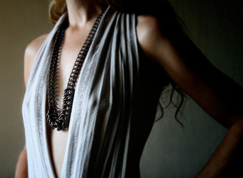 Long Multi Link Box Chain Necklace | Kirsten Muenster Jewelry