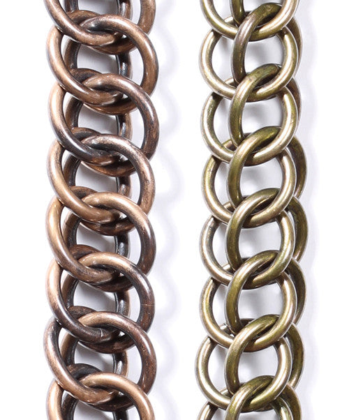 Large Half Persian Chain Bracelet Oxidized Brass  