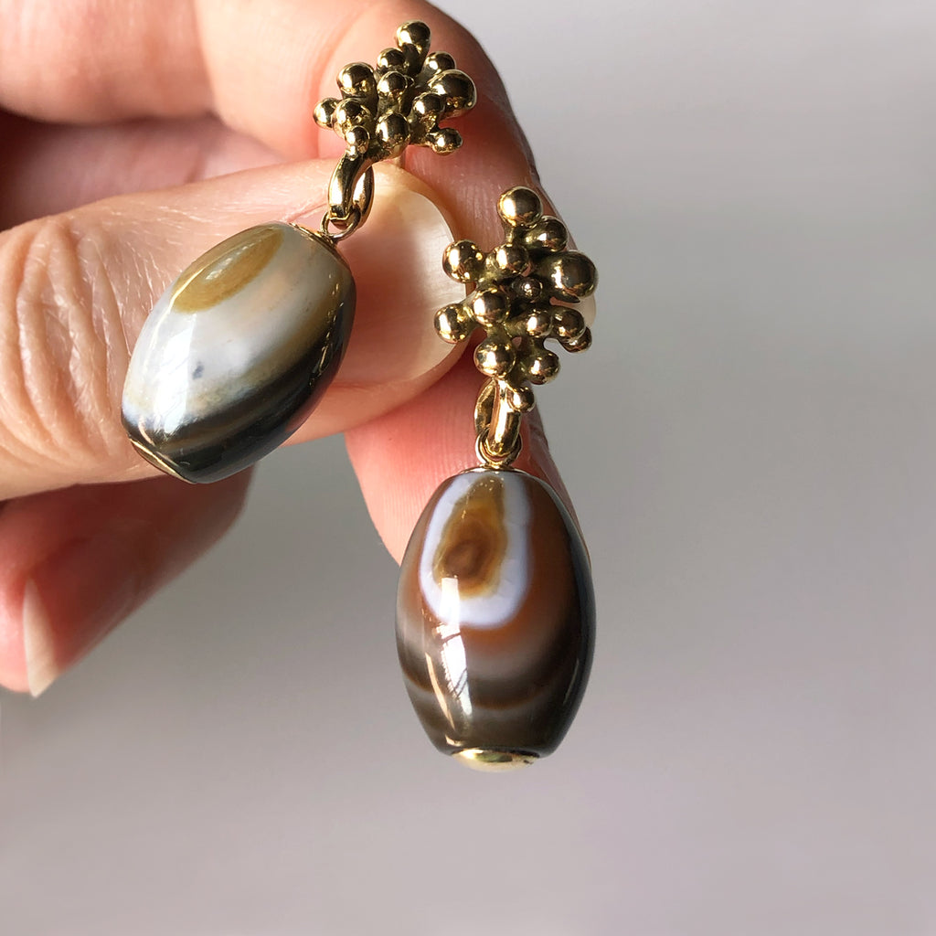 Banded Agate Particle Earrings | Kirsten Muenster Jewelry